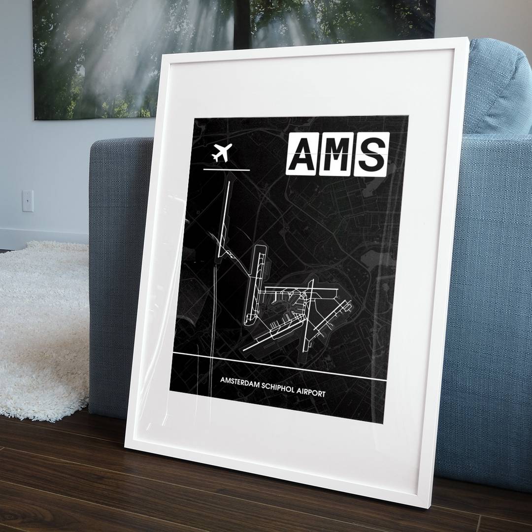 🛫 / CraftYourMap EHAM) – (AMS Airport Schiphol 🇳🇱 Amsterdam Poster