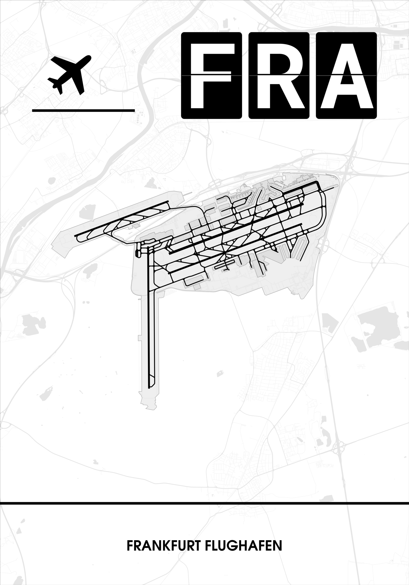 🛫 🇩🇪 Frankfurt Flughafen – / EDDF) CraftYourMap Poster (FRA