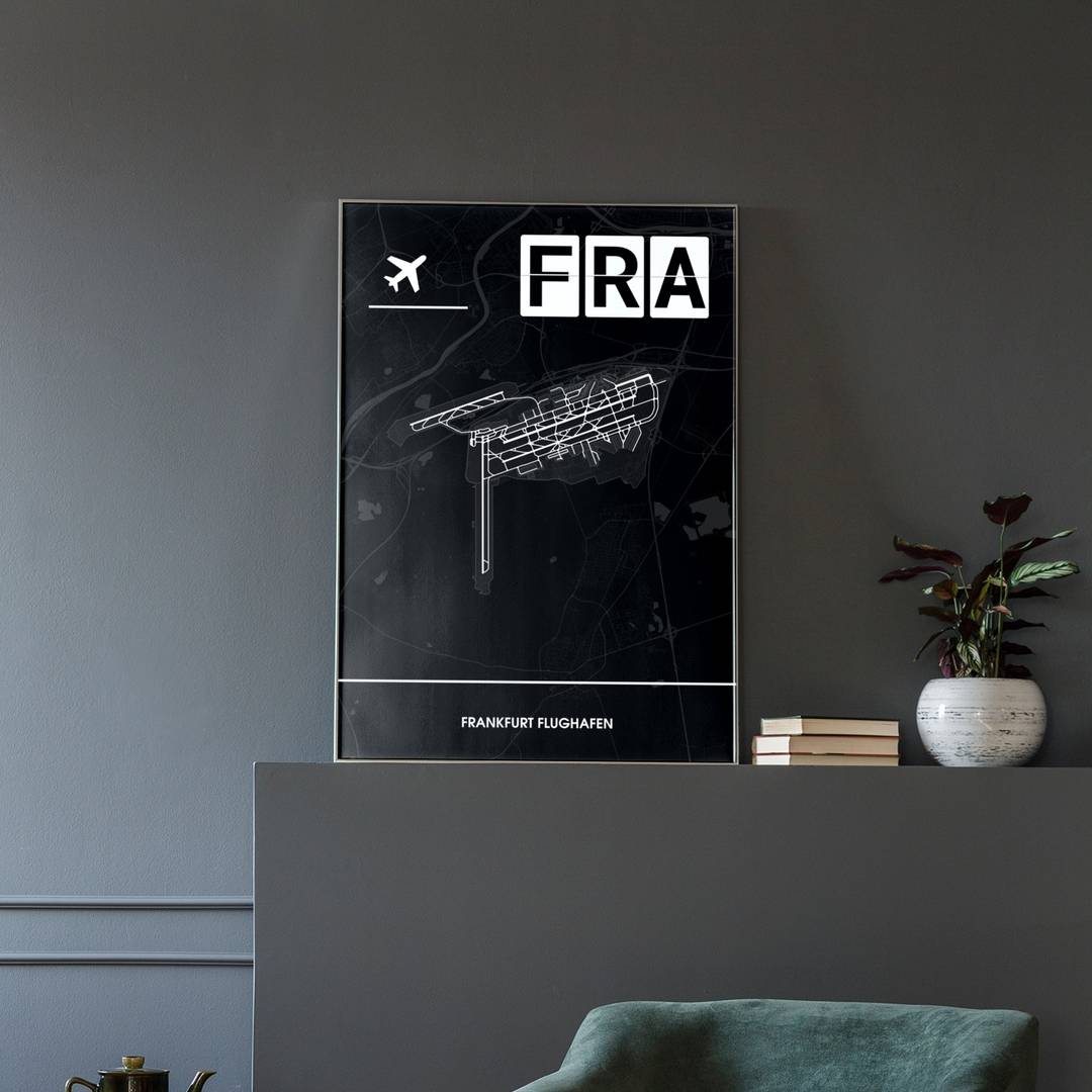 🛫 🇩🇪 (FRA EDDF) – Flughafen Poster / CraftYourMap Frankfurt