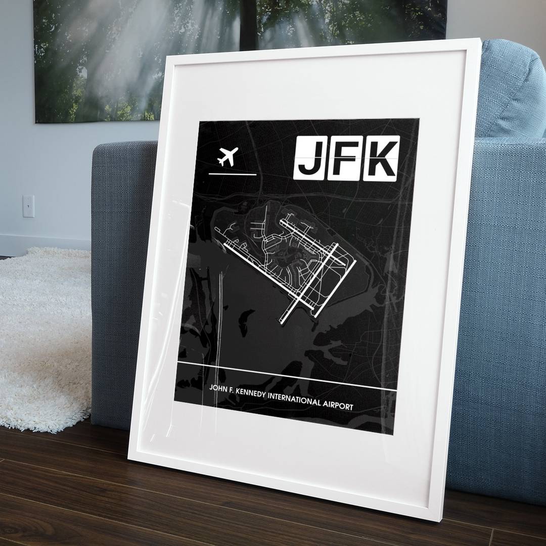 🛫 🇺🇸 John F. (JFK Kennedy KJFK) Poster / – International Airport CraftYourMap
